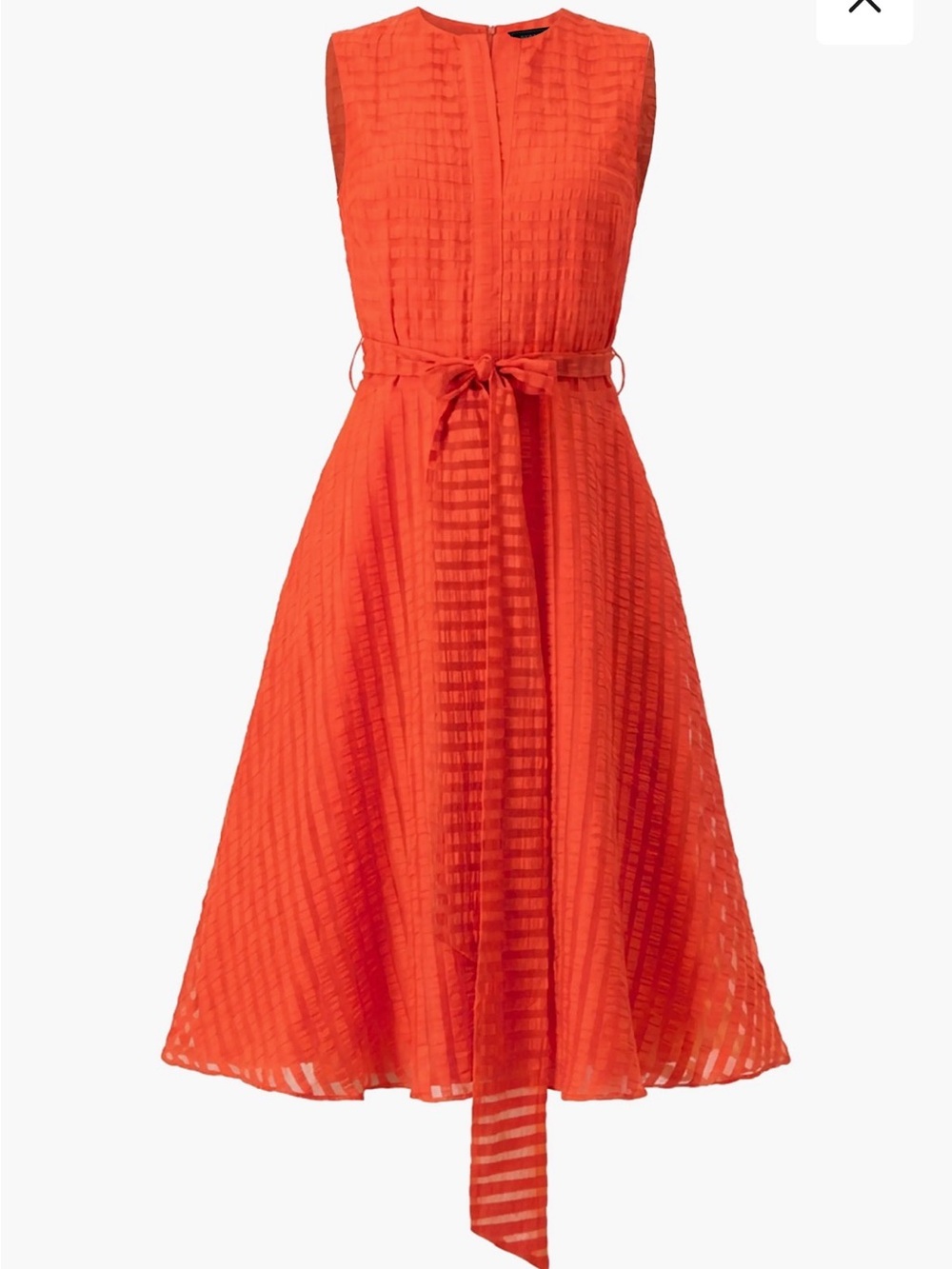Ivonne Sleeveless Orange A-Line Tie-Waist Dress